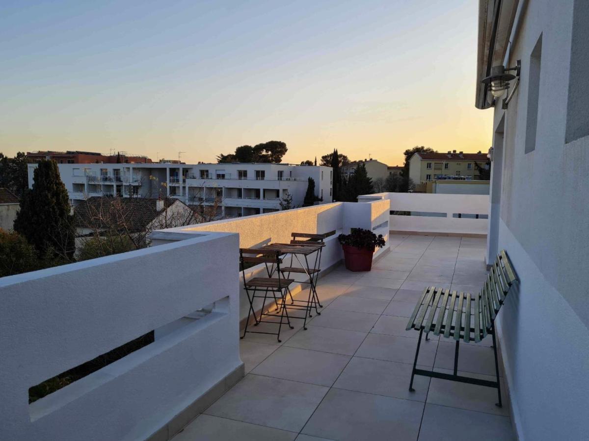 Ferienwohnung Duplex Toit Terrasse Vue Panoramique Montpellier Exterior foto