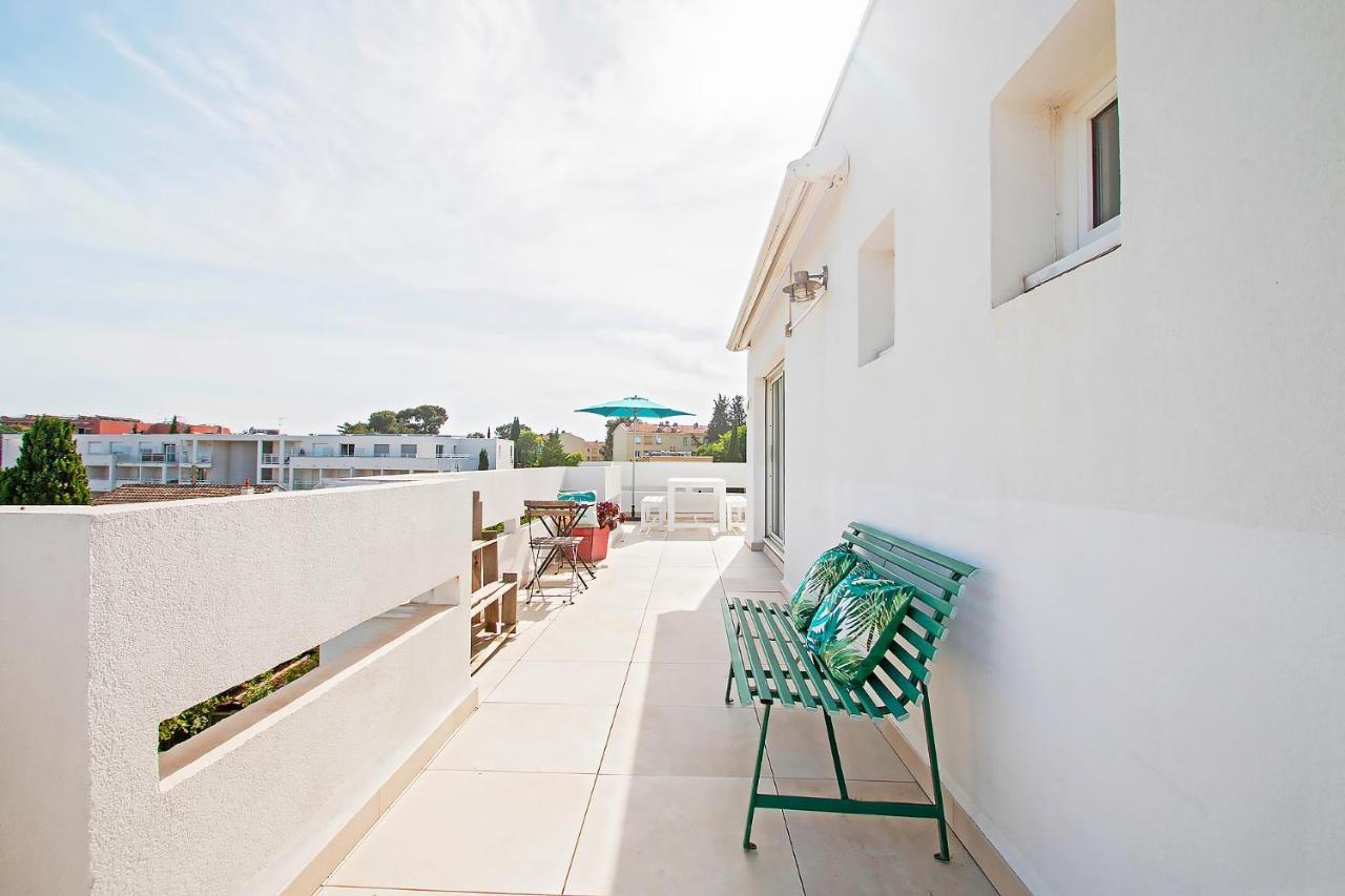 Ferienwohnung Duplex Toit Terrasse Vue Panoramique Montpellier Exterior foto